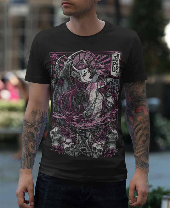 JPU Records x ISANA KAGAMI Tshirt #004 from the illustrator for BAND-MAID and BABYMETAL merch