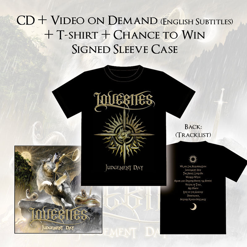 LOVEBITES Judgement Day CD, video and tshirt bundle