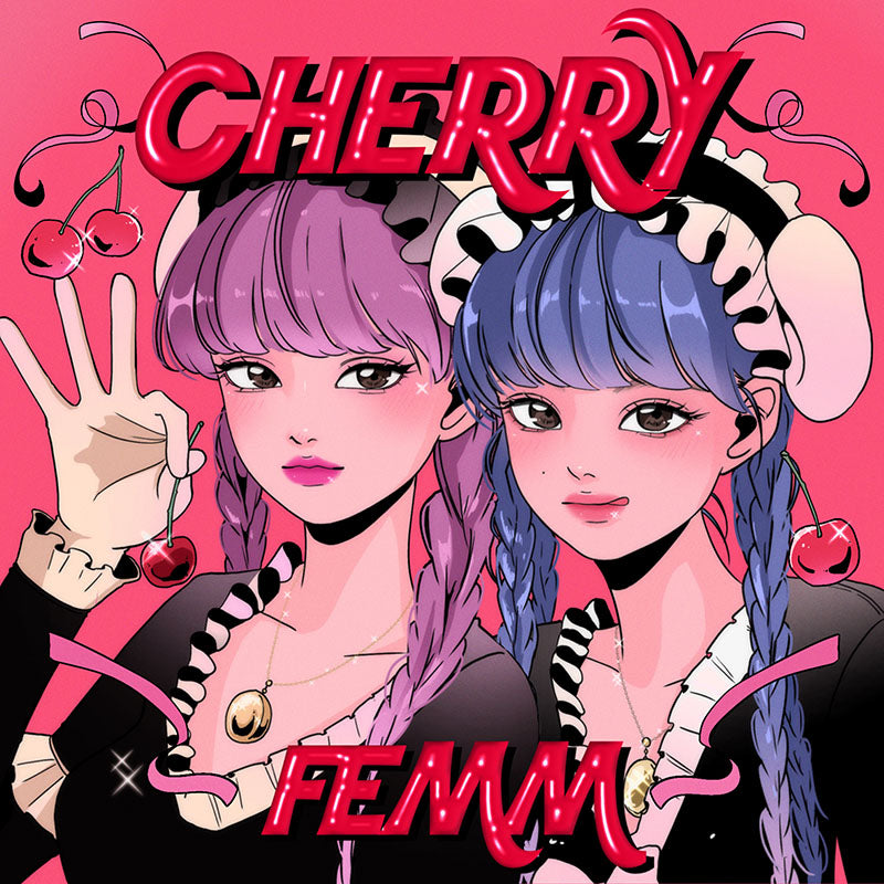 FEMM CHERRY EP cover art, featuring manga versions of mannequins RiRi and LuLa