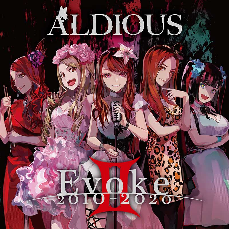 Aldious Evoke II 2010-2020 CD and download cover art drawn in anime style