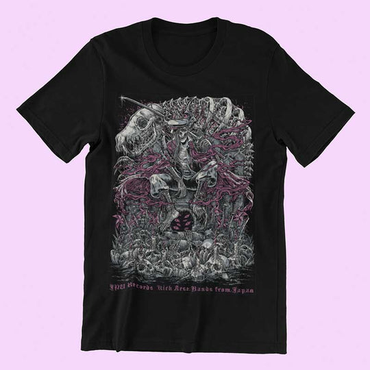 JPU Records x ISANA KAGAMI Tshirt #004 from the illustrator for BAND-MAID and BABYMETAL merch